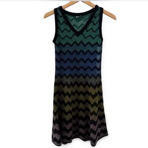 M by Missoni Multicolor Chevron Midi Dress